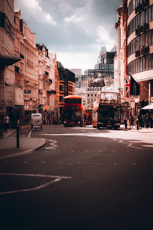 倫敦, 公車, 垂直拍攝 的 免費圖庫相片