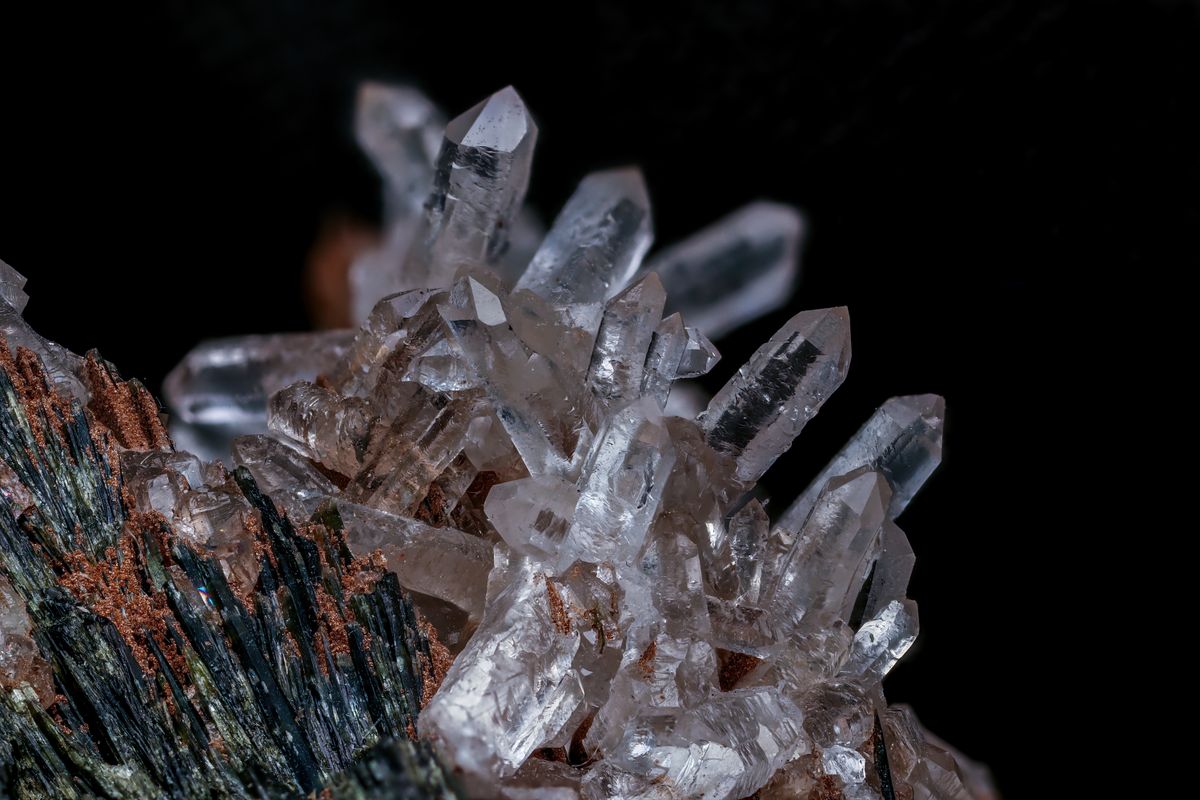 Clear quartz crystal cluster