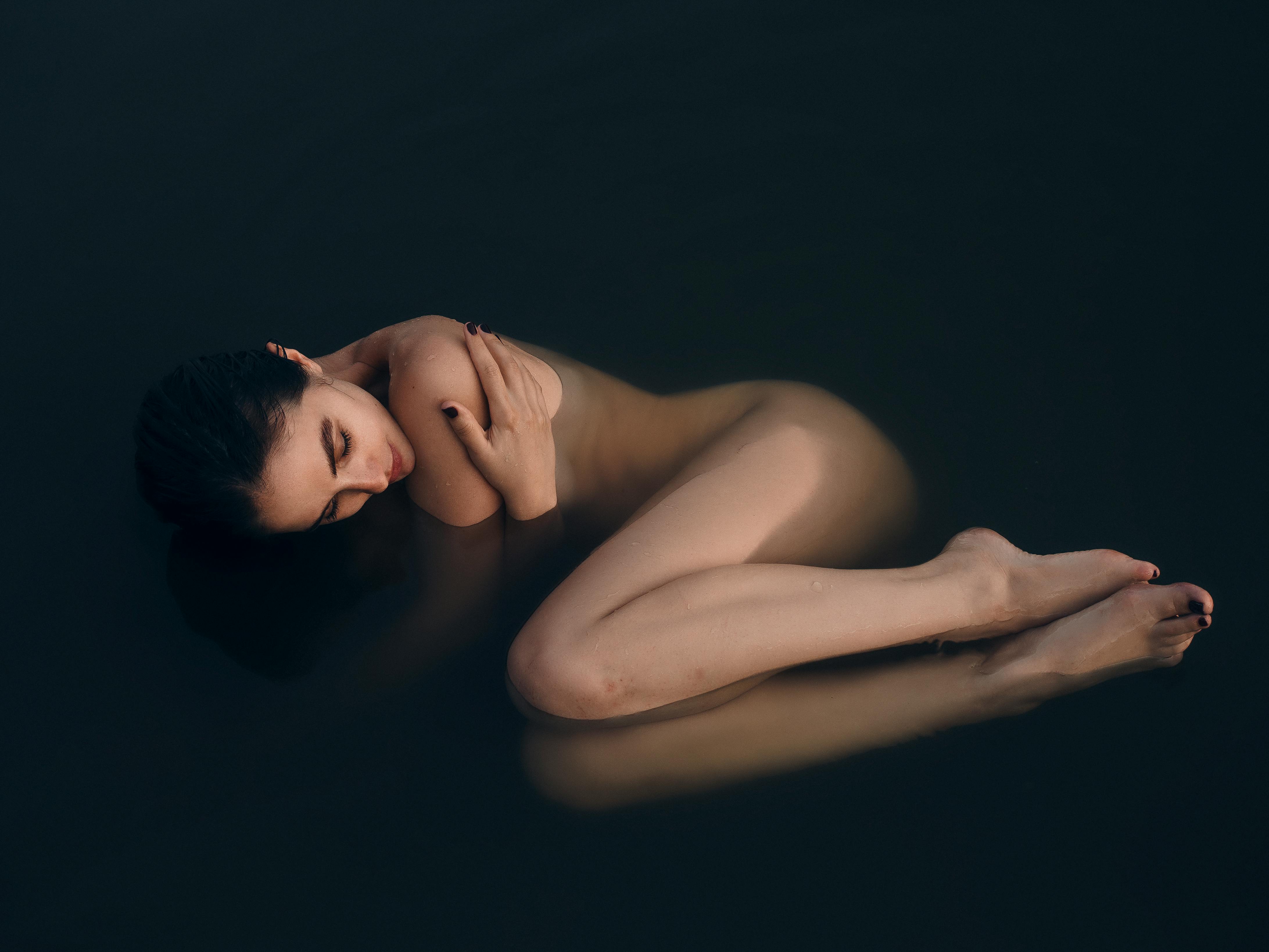 naked woman on water