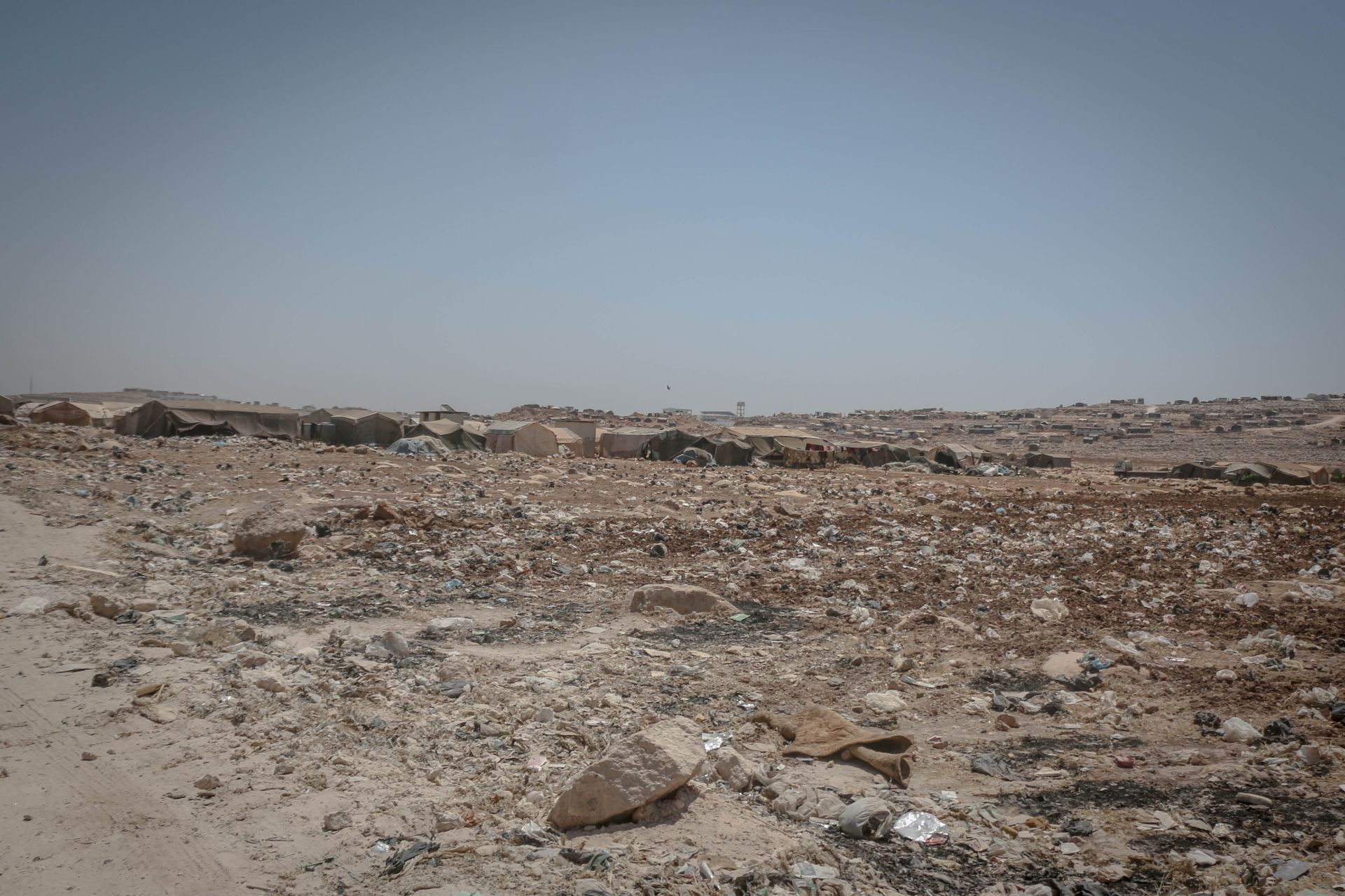 Tents in Dirty Desert Landscape