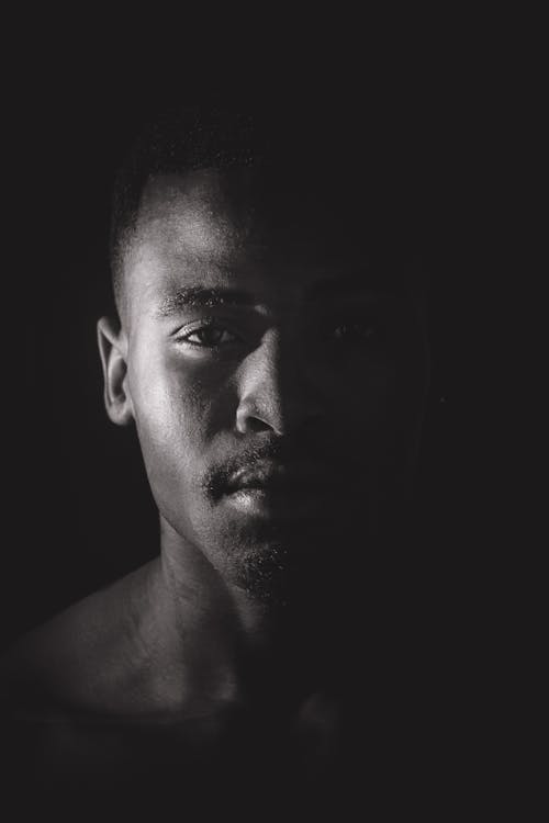 black man face profile