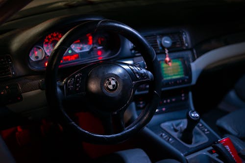 Free Black Bmw Car Steering Wheel Stock Photo