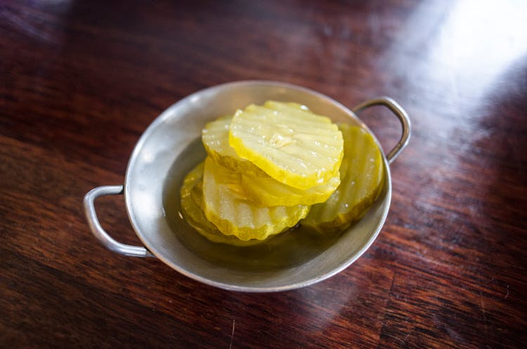 Close-Up Photograph Of Pickle Slices 