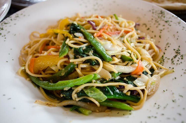 Stir Fry Noodles On A Plate 