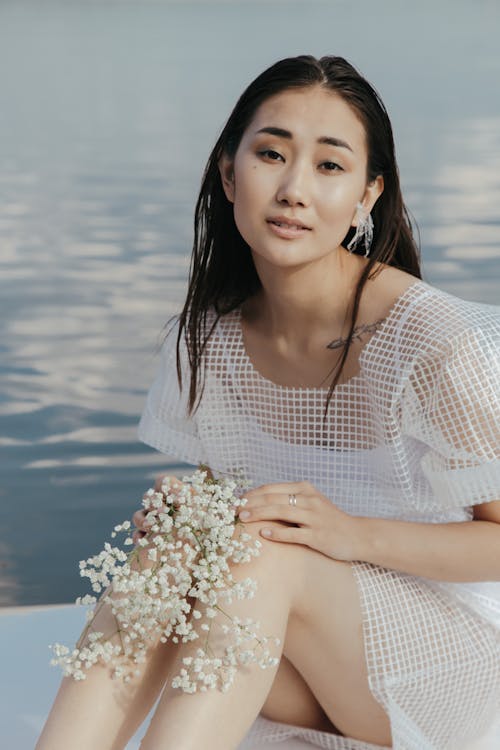 A Woman in White Dress