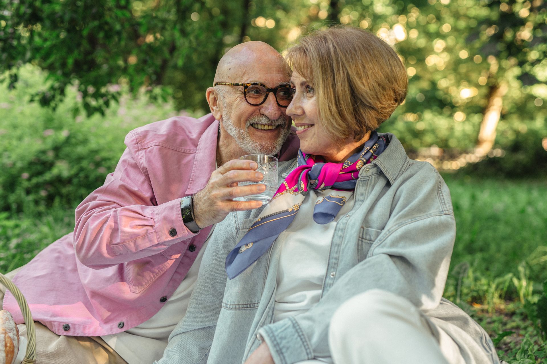 Happy senior couple enjoying time outdoors