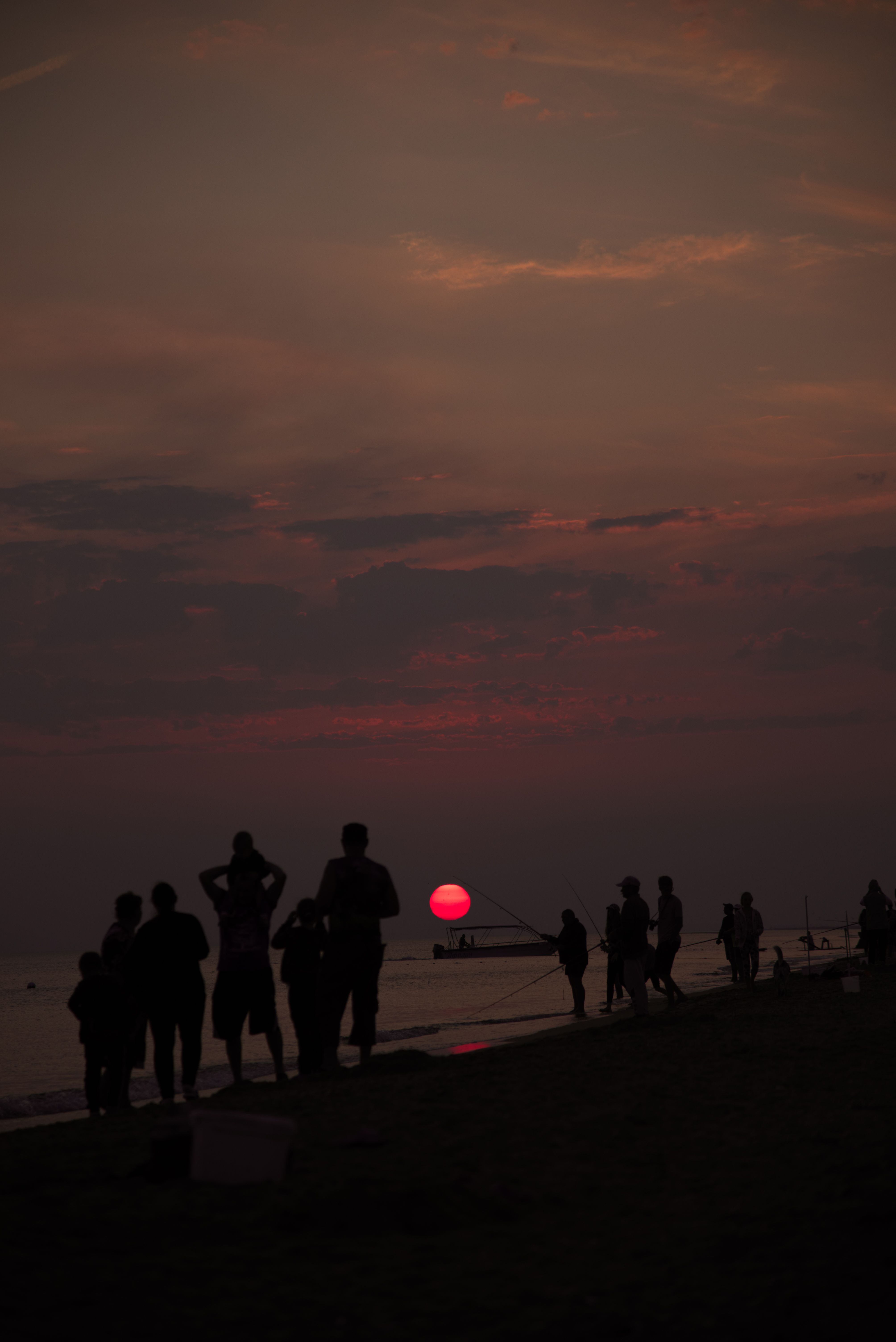 Silhouette of People on the Beach during Sunset · Free Stock Photo
