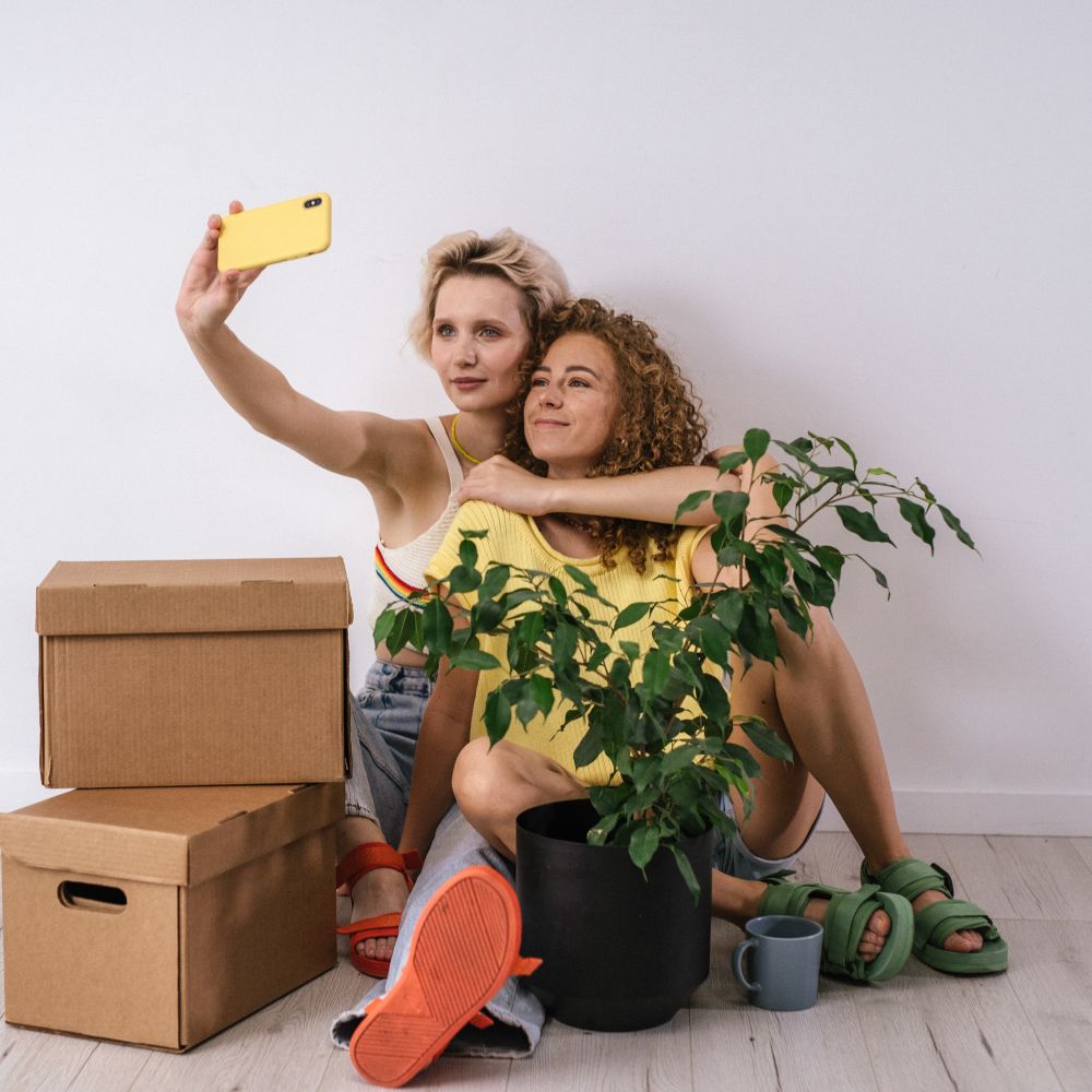 Stirchley — movers carrying boxes for a flat move