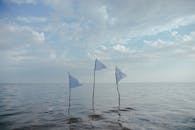 White Flags on Body of Water