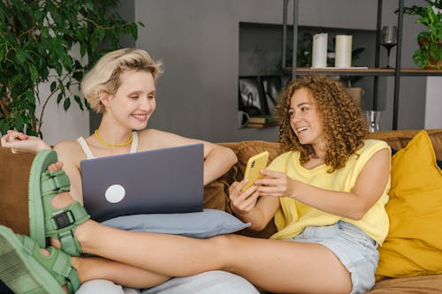 Women Sitting on the Couch