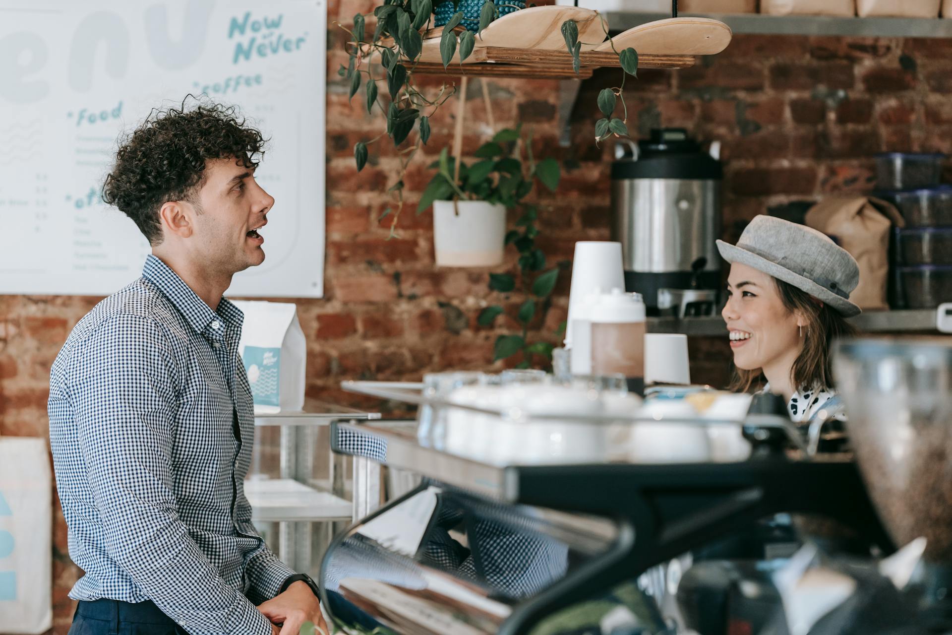 A Man Ordering at a Coffee Shop