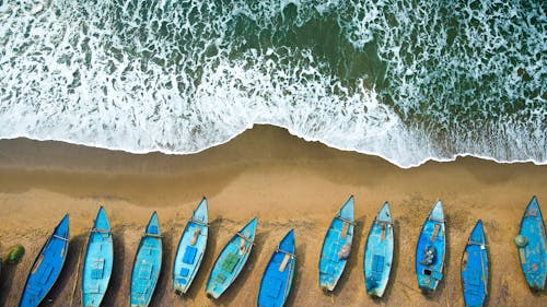 Бесплатное стоковое фото с Аэрофотосъемка, грохот волн, пляж