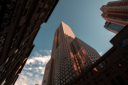 Low-Angle Photography of High Rise Buildings Under Blue Sky