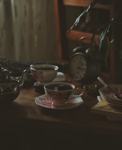 White Ceramic Cups on the Table