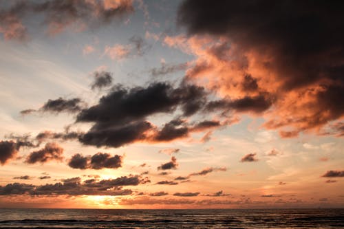 地平線, 多雲的天空, 日出 的 免费素材图片