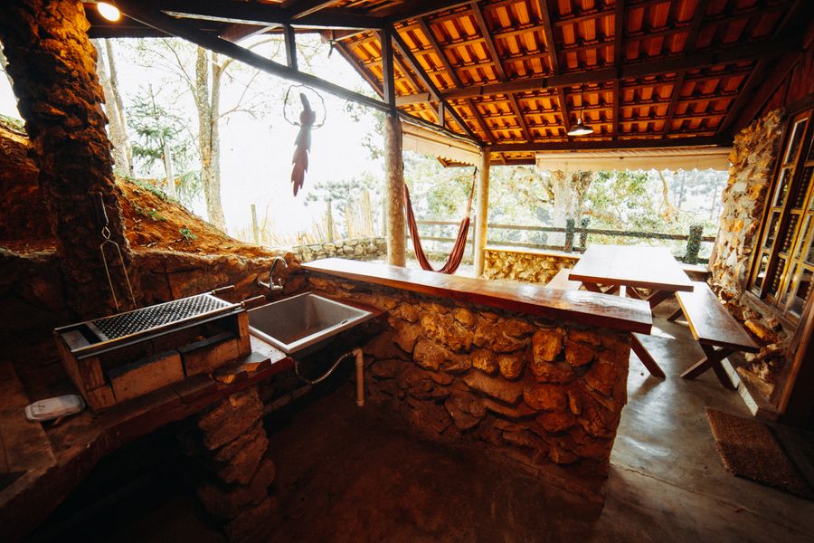 Covered outdoor kitchen and patio