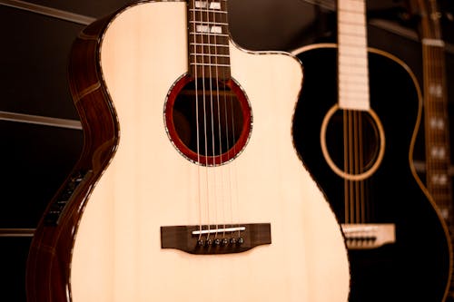 Free Close-Up Shot of Brown Acoustic Guitar Stock Photo