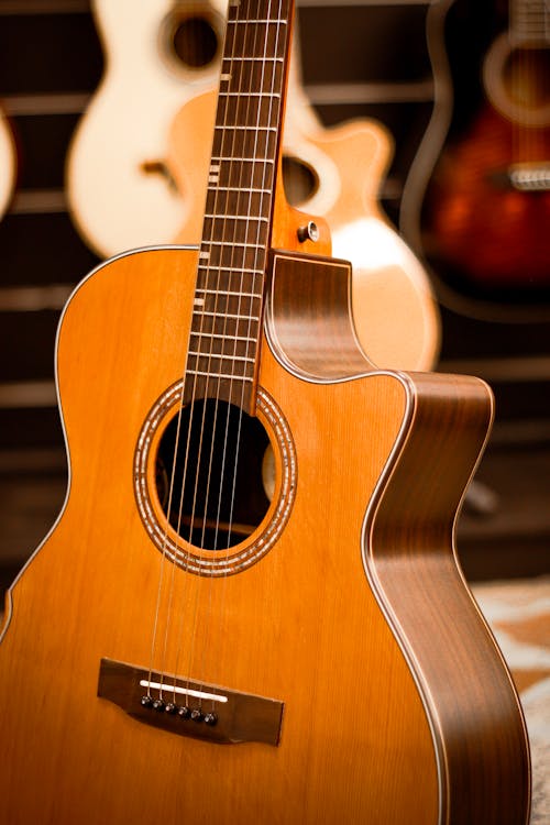 A Brown Acoustic Guitar