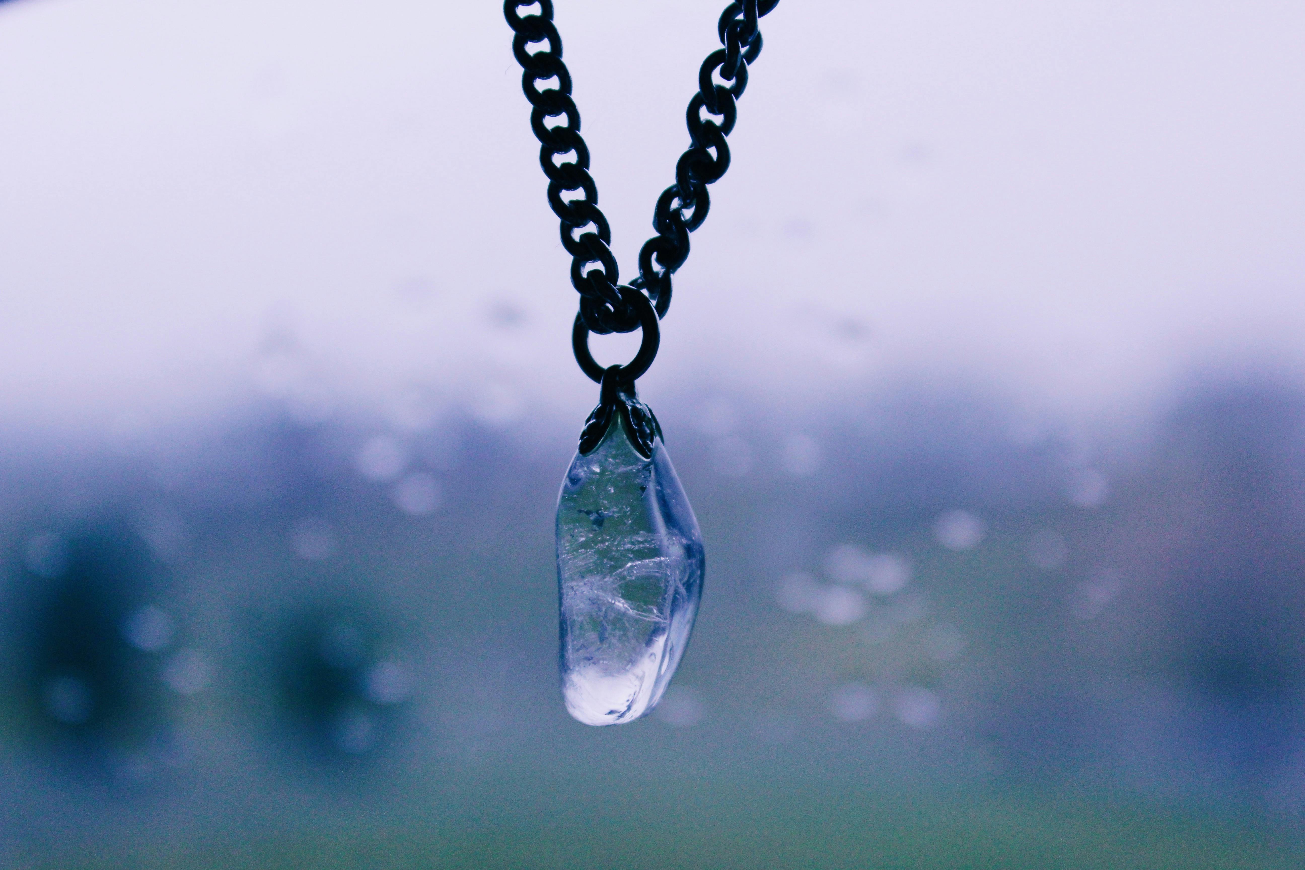 Healing Amethyst Crystal Necklace Crescent Moon Natural Stone Pendant –  JSJOY Fashion
