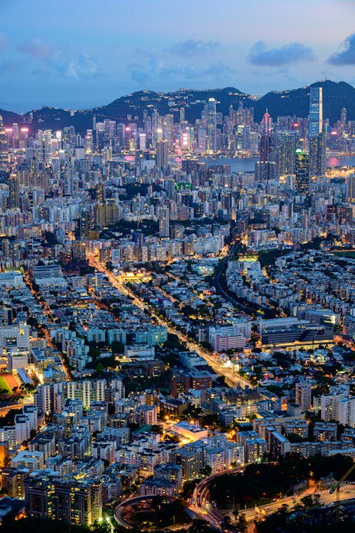 
An Aerial Shot of a City at Night