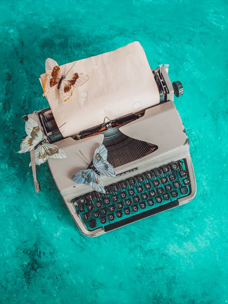 Butterflies On A Vintage Typewriter