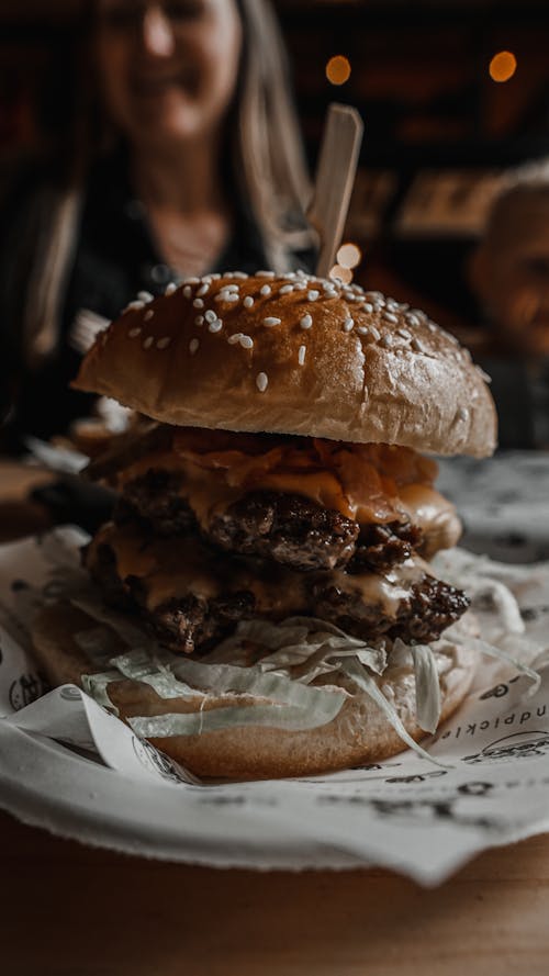 Hamburger Loaded with Bacon and Cheese