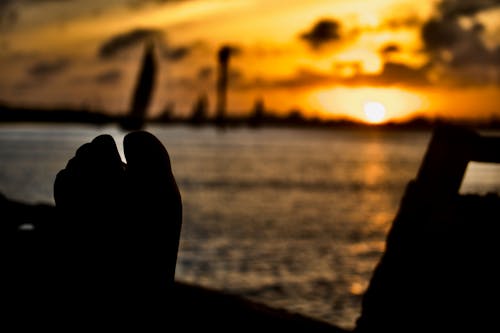 Free stock photo of sunset on dhow Stock Photo