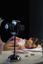 A Woman Falling Asleep on Her Desk