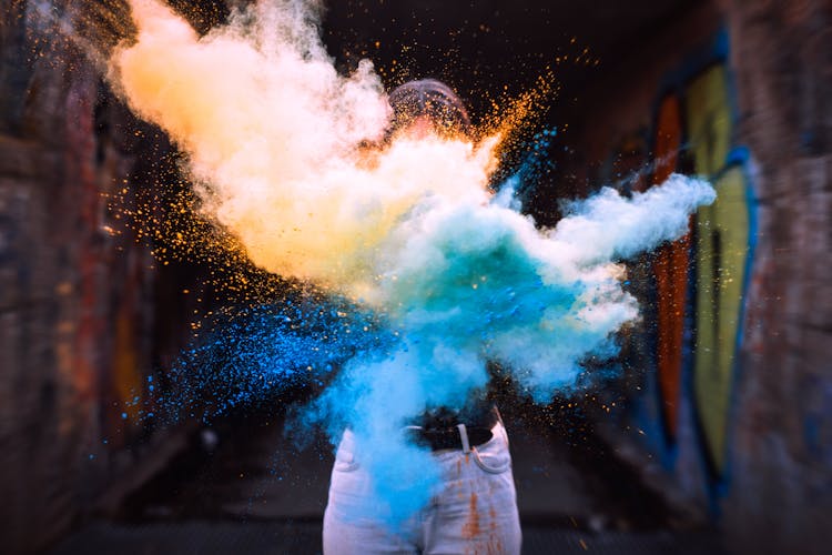 Modern Art With Powder Explosion