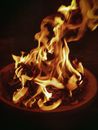 Fire in Black Round Plate