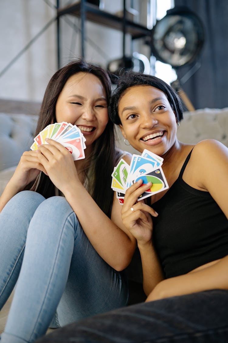 Girls Playing Uno