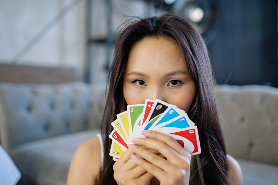 Uno deck and colorful cards