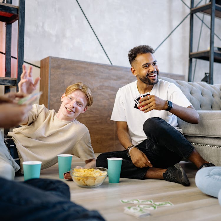 Two Men Playing Uno