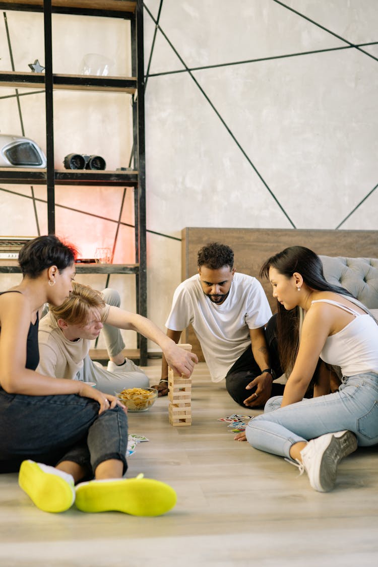 People Playing Jenga