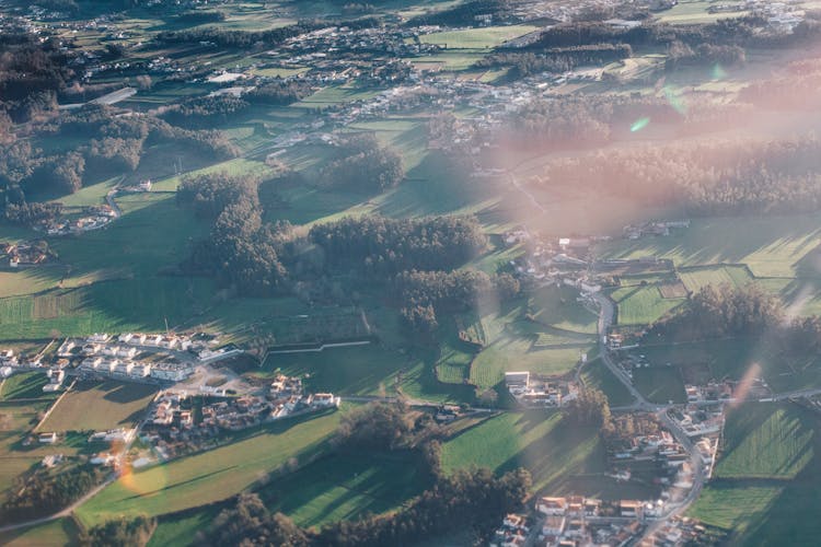 Aerial View Of Town