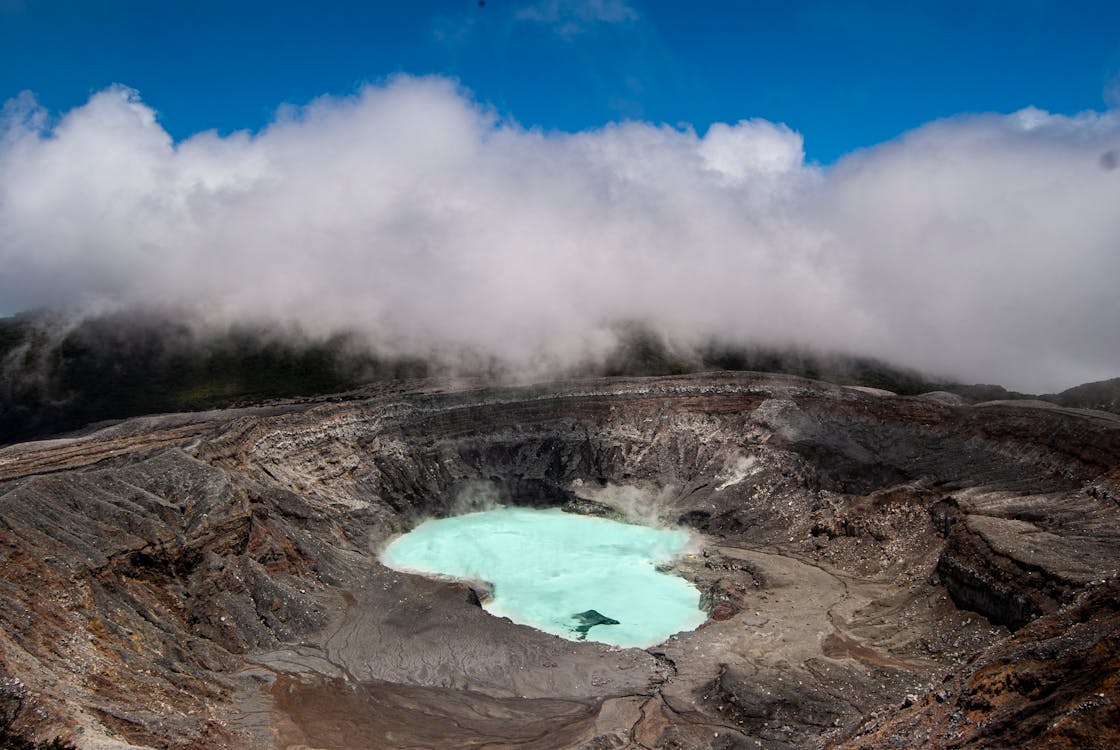 Top crater view of a Costa Rican volcano