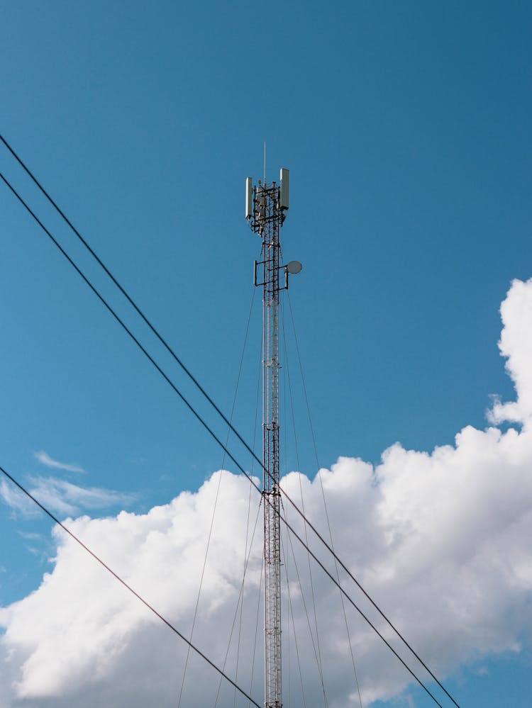 Transmitter On Top Of A Steel Tower Antenna