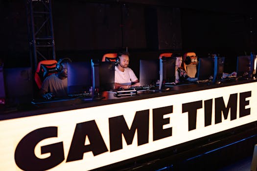 Professional gamers competing in a team tournament, capturing the excitement of eSports.