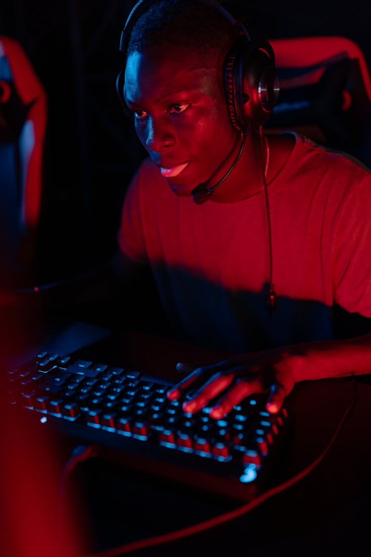 Man Using A Keyboard 