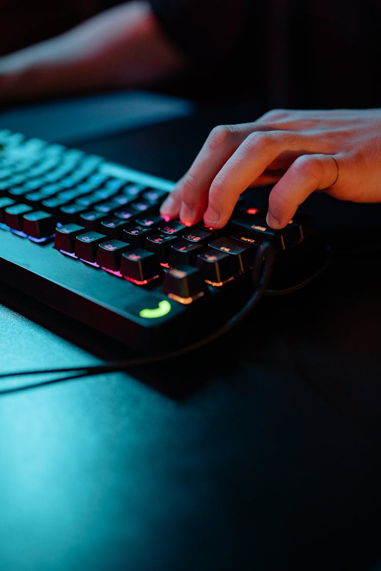 Person Using Black A Keyboard