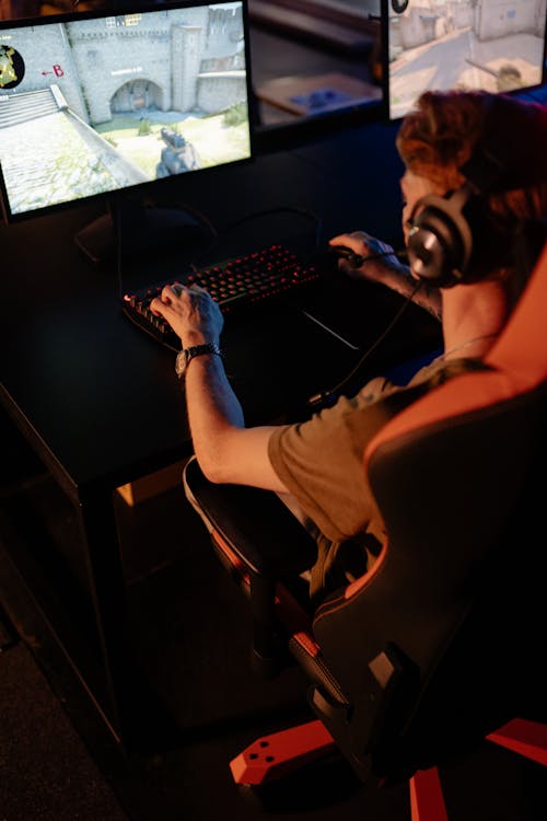 A Man Using a Computer