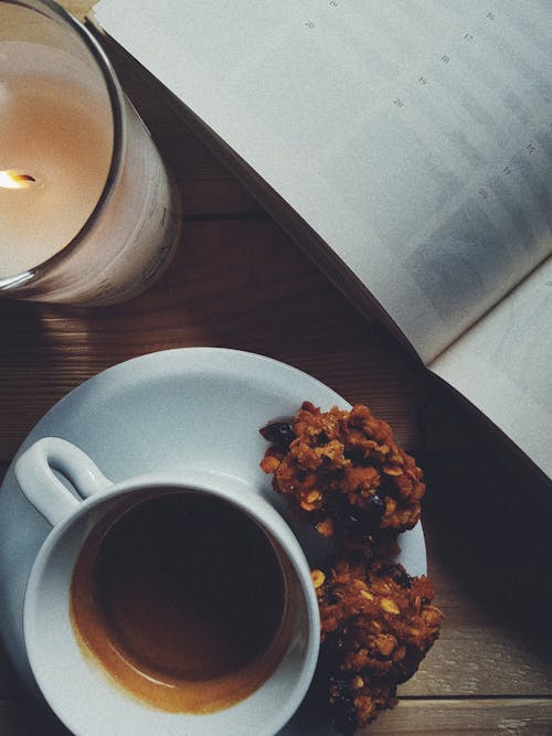 Free stock photo of afternoons, biscuits, coffee