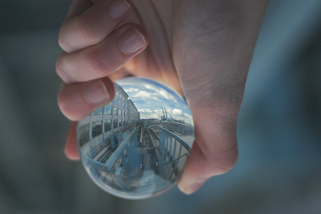 Free Person Holding Clear Glass Decor Stock Photo