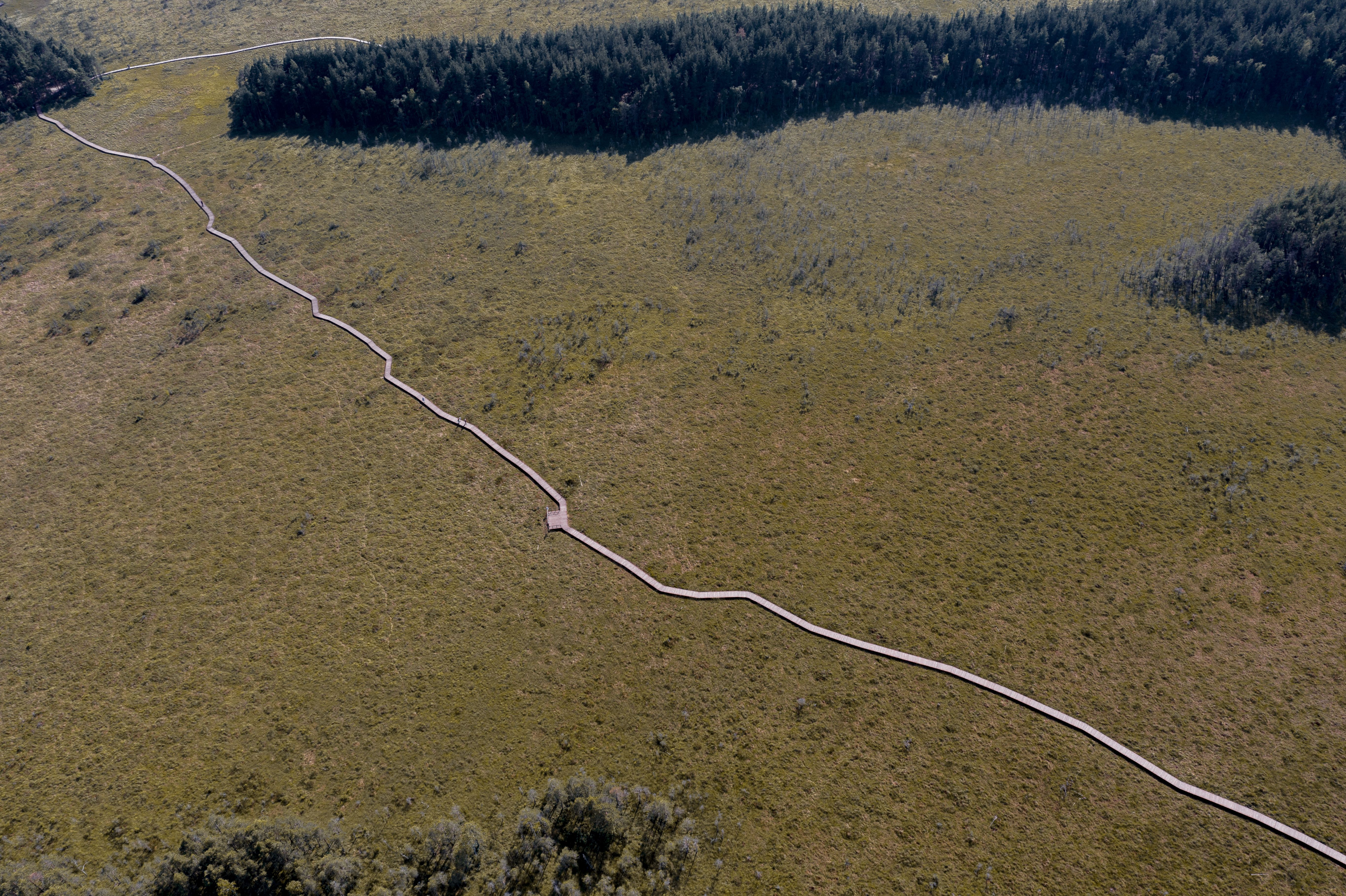 Weitläufige Landschaft mit Wanderwegen