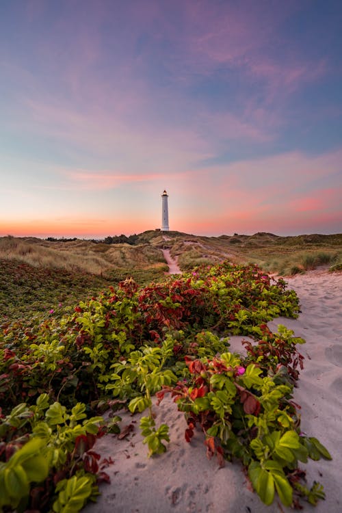 White Lighthouse During Sunrise 