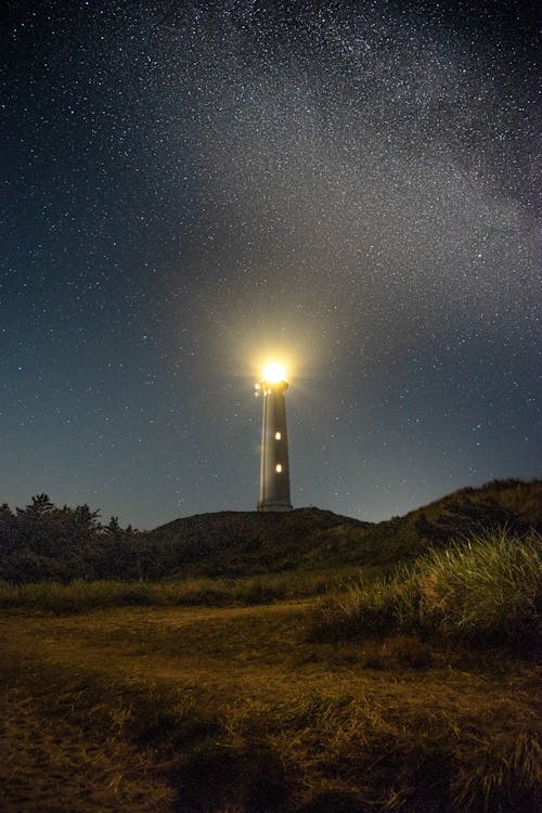 Lighthouse Under a Starry Sky