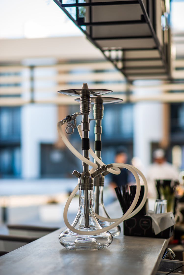 Water Pipes On Bar Counter