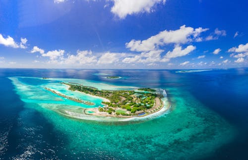Ingyenes stockfotó horizont, légi felvétel, maldív-szigetek témában