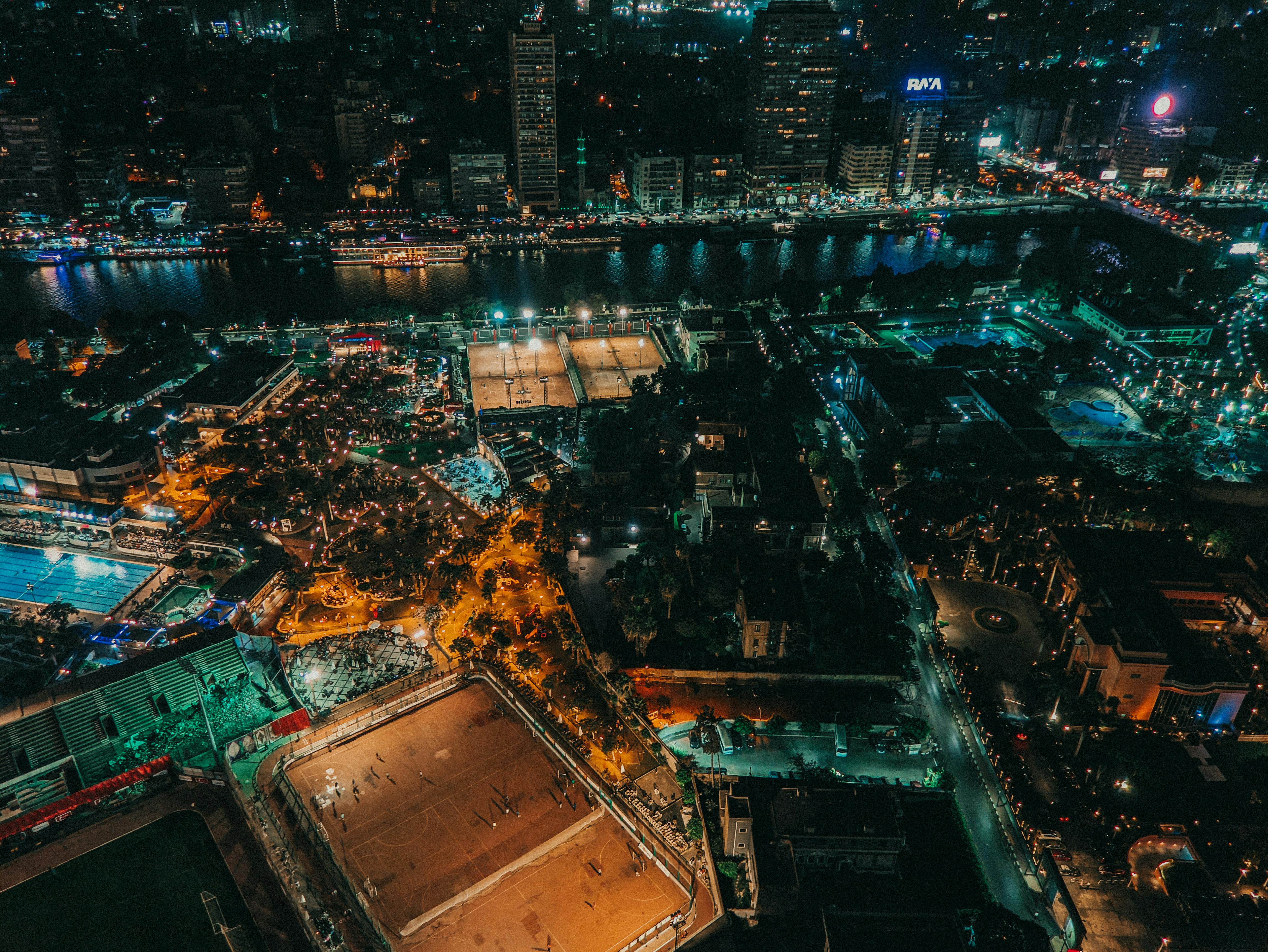 Night sales drone photography