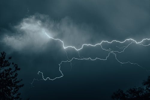 Lightning Strike on a Gloomy Sky